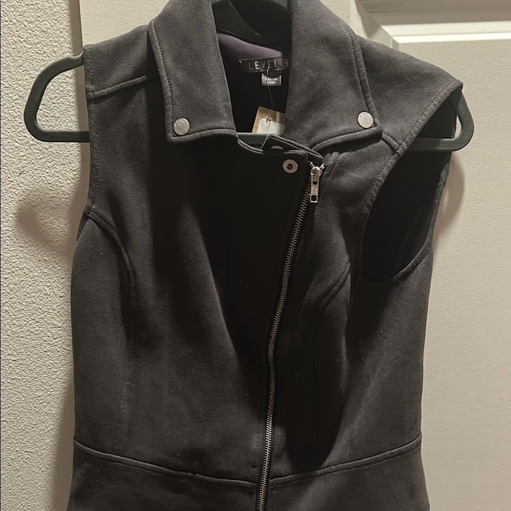 Level 99 Charcoal Sleeveless Vest with Zipper